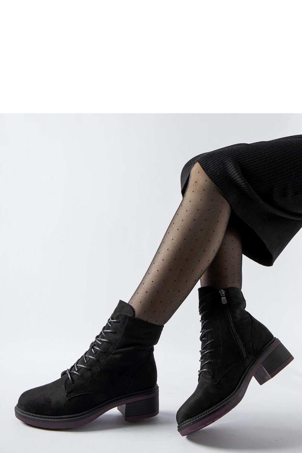 Czarne klasyczne botki z fioletową podeszwą Teo - Solea - obrazek 2