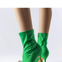 Zielone botki zdobione cyrkoniową kokardką Mars – Solea