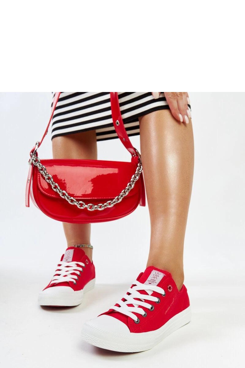 Czerwone damskie trampki CROSS JEANS - Solea - obrazek 4