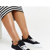 Czarne materiałowe trampki Eduarda – Solea