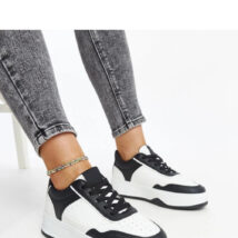 Biało-czarne sneakersy na grubszej podeszwie Rumai – Solea