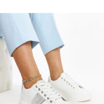 Biało-srebrne sneakersy na grubszej podeszwie Finestra – Solea