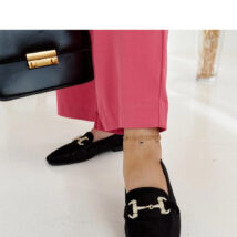 Czarne welurowe mokasyny z cyrkoniami Fabrizia – Solea