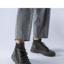 Zielone wysokie materiałowe trampki Casalma – Solea