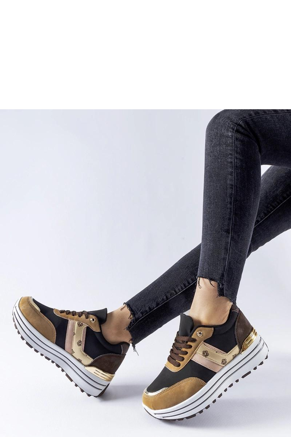 Brązowe sneakersy na platformie Provinciale - Solea - obrazek 2