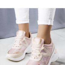 Różowe sneakersy z metalicznymi wstawkami Ruais – Solea
