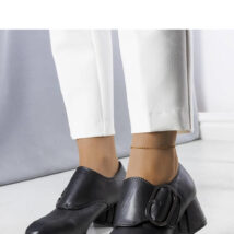 Czarne czółenka na słupku Ailani – Solea