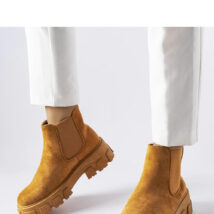 Jasnobrązowe botki damskie Mooca – Solea