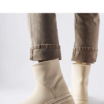 Beżowe gumowe ocieplane botki Clotilde – Solea