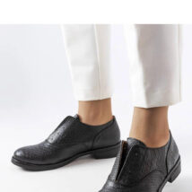 Czarne półbuty wsuwane eko-skóra Morel – Solea