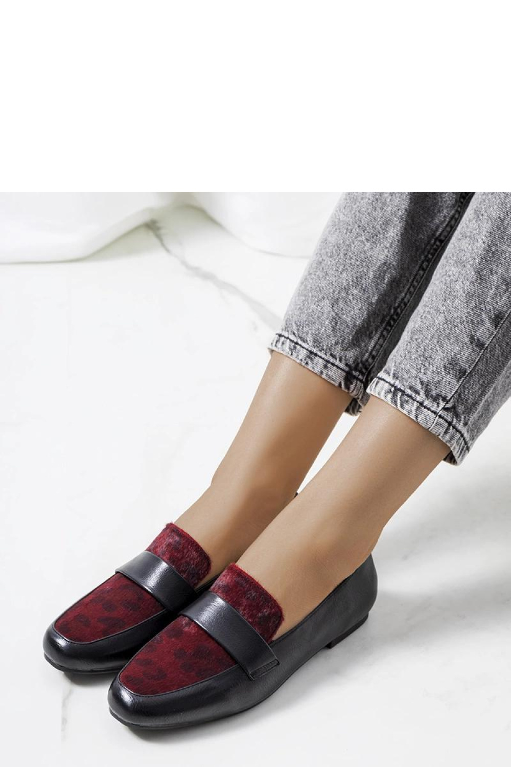 Czarno bordowe półbuty damskie Kolk - Solea - obrazek 2