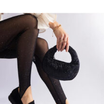 Czarne mokasyny ażurowe damskie z eko zamszu na delikatnej koturnie Sandoval – Solea