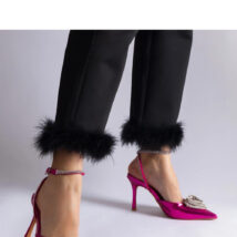 Różowe szpilki z odkrytą pięta zdobione cyrkoniami Isoda – Solea