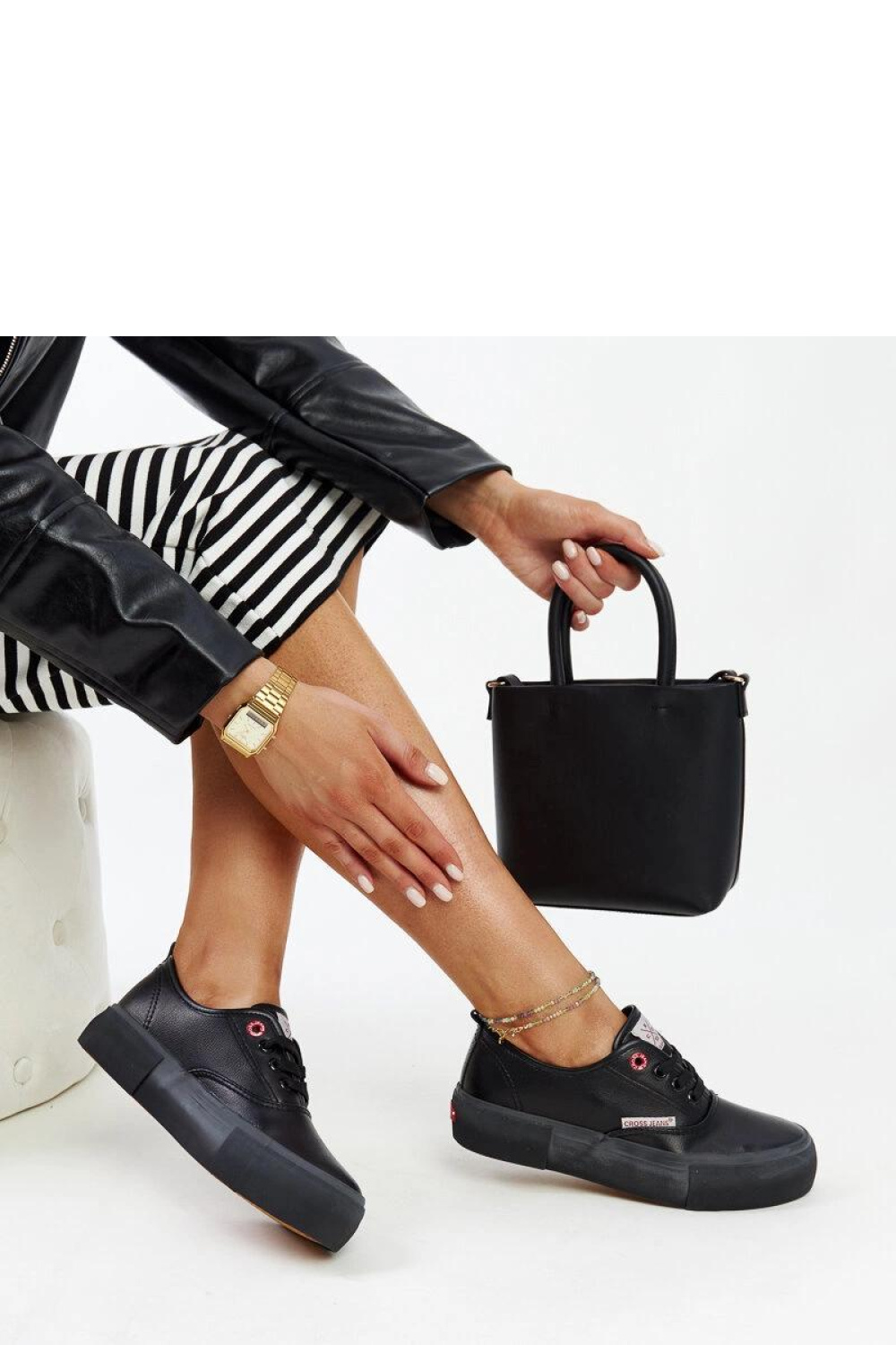 Czarne damskie trampki CROSS JEANS - Solea - obrazek 2