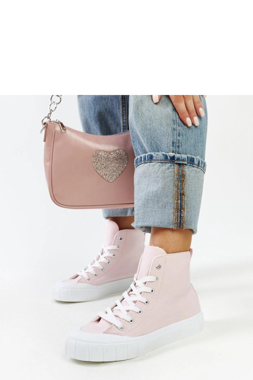 Różowe wysokie trampki Vinka - Solea - obrazek 3