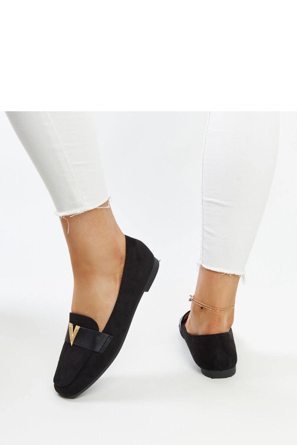 Czarne mokasyny z ozdobą Namal - Solea - obrazek 2