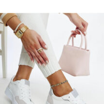 Białe-szare sneakersy na platformie Walda – Solea