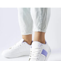 Białe sportowe buty z fioletowym akcentem Marei – Solea