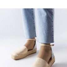 Beżowe espadryle z brokatową wstawką Myasia – Solea