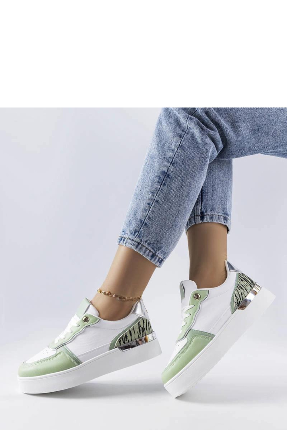 Zielone sneakersy na platformie Tooele - Solea - obrazek 2