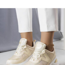 Beżowe sneakersy z metalicznymi wstawkami Ruais – Solea
