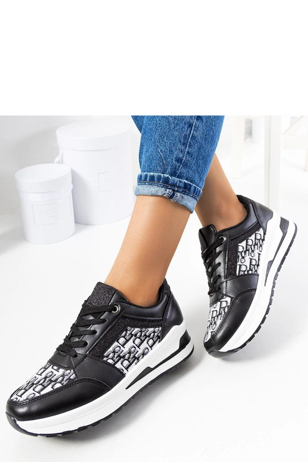 Czarne sneakersy Aloisia - Solea - obrazek 3