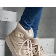 Beżowe śniegowce na platformie ocieplane futerkiem Sapphi – Solea