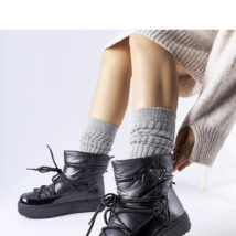 Czarne ocieplane śniegowce z gumką Oslavia – Solea