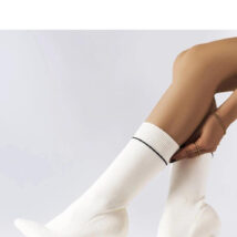 Białe skarpetkowe botki na szpilce Pelletier – Solea