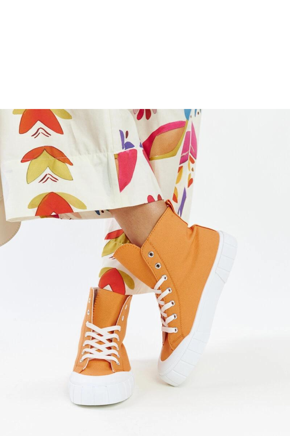 Pomarańczowe wysokie trampki Vinka - Solea - obrazek 3