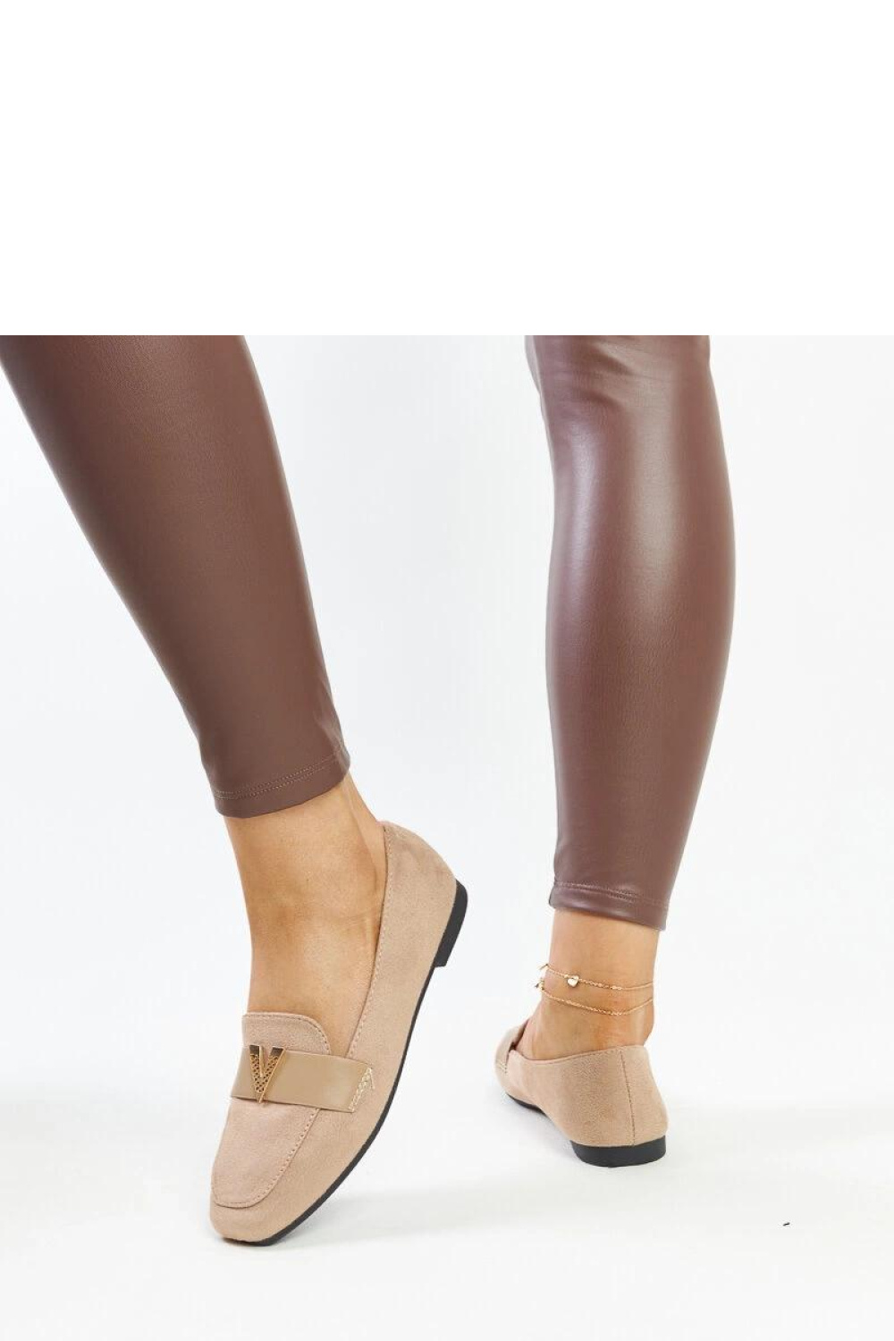 Brązowe mokasyny z ozdobą Namal - Solea - obrazek 3