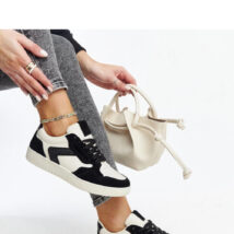 Biało-czarne sneakersy z brokatem Juwan – Solea