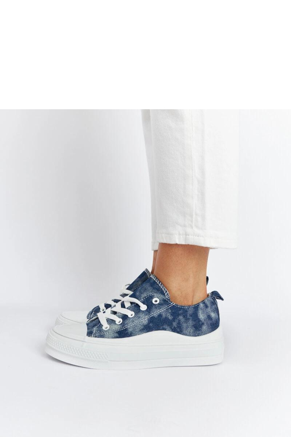 Granatowe trampki na platformie Blais - Solea - obrazek 3