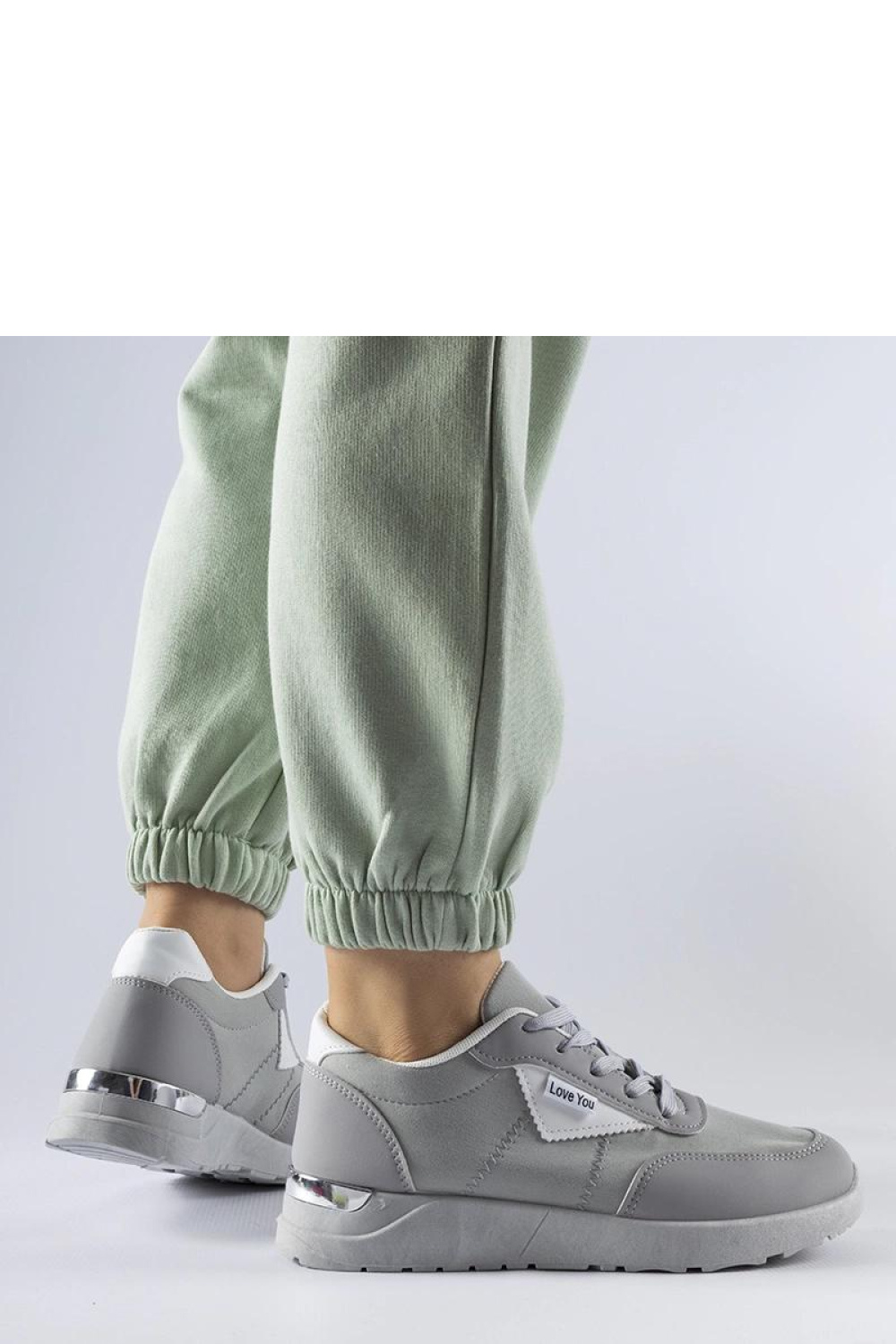 Szare materiałowe sneakersy Geraldino - Solea - obrazek 3