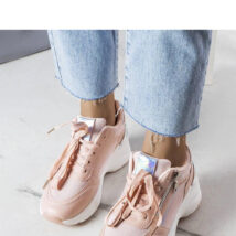 Różowe sneakersy na koturnie Stacey – Solea