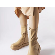 Beżowe botki na platformie Shadid – Solea