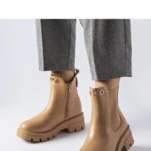 Beżowe ocieplane ozdobne botki Federica – Solea