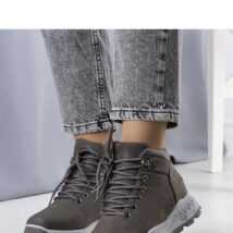 Szare ocieplane traperki damskie Adleri – Solea