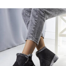 Czarne ocieplane śniegowce z futerkiem Wren – Solea