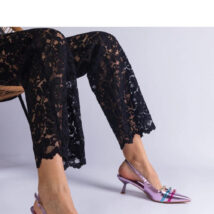 Fioletowe szpilki kaczuszki z otwartą pieta Perfecta – Solea