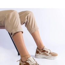 Brązowe sneakersy zdobione cyrkoniowym sznurkiem Valdeza – Solea