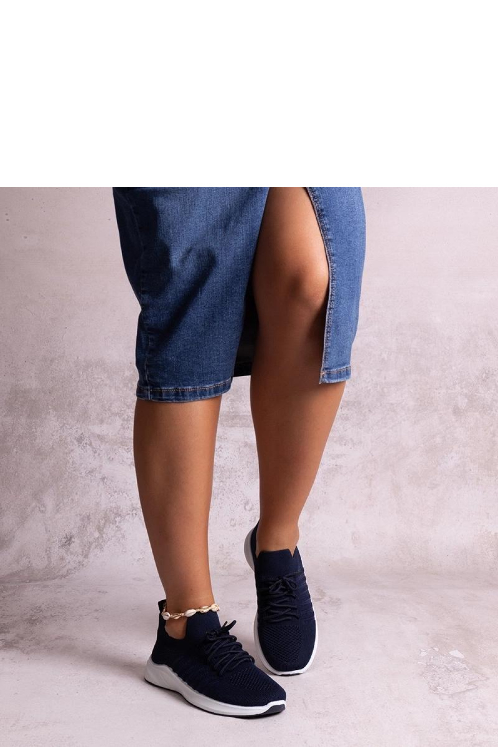 Granatowe sneakersy sportowe Muaza - Solea - obrazek 2