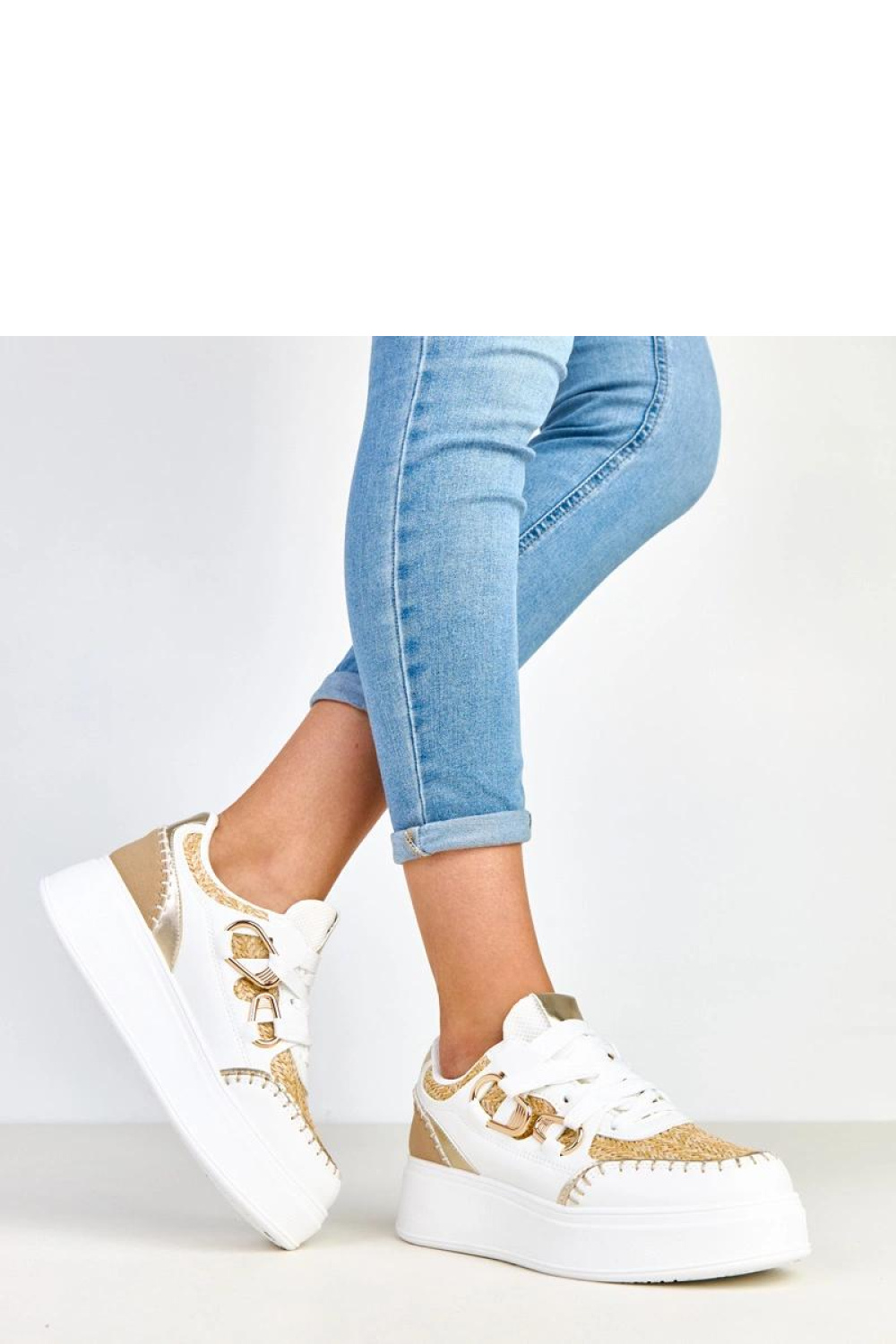 Buty Sportowe Model Lina B2093 Beige - Solea - obrazek 3