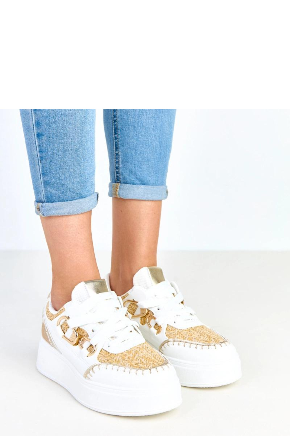 Buty Sportowe Model Lina B2093 Beige - Solea - obrazek 4