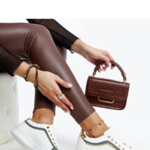 Biało-zielone sneakersy na platformie Amala – Solea