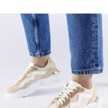 Beżowe sneakersy na masywnej podeszwie Gironic – Solea