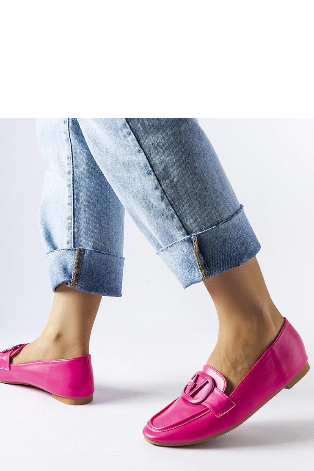 Różowe mokasyny z klamerką Delgi - Solea - obrazek 2