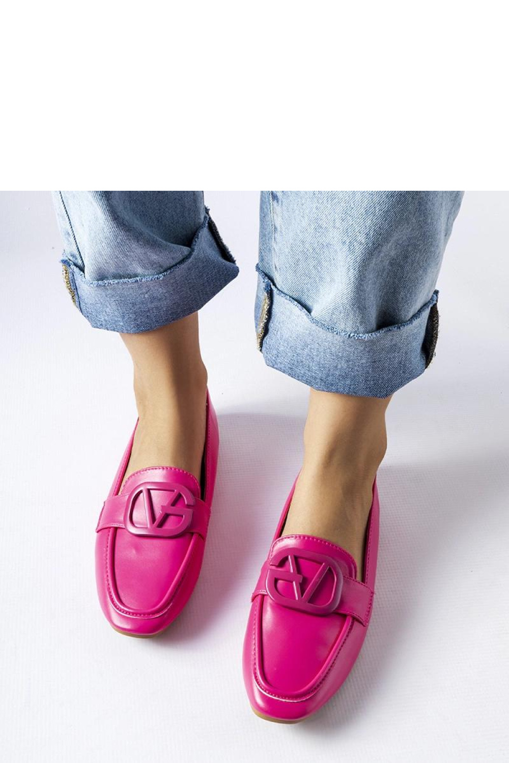 Różowe mokasyny z klamerką Delgi - Solea - obrazek 3