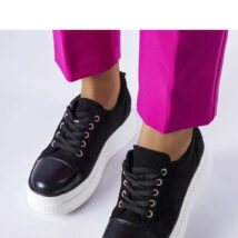 Czarne tenisówki na platformie Pascaline – Solea