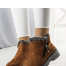 Camelowe śniegowce ocieplane z futerkiem Wren – Solea